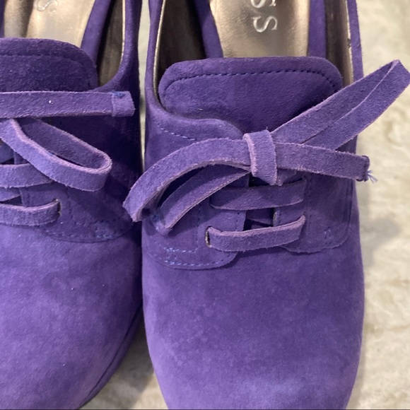 Guess Purple Suede Velvet Heels with Bow Size 5 - Picture 4 of 8